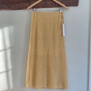 House of Harlow 1960 | NWT Boho Crochet Knit Cotton Midi Skirt S